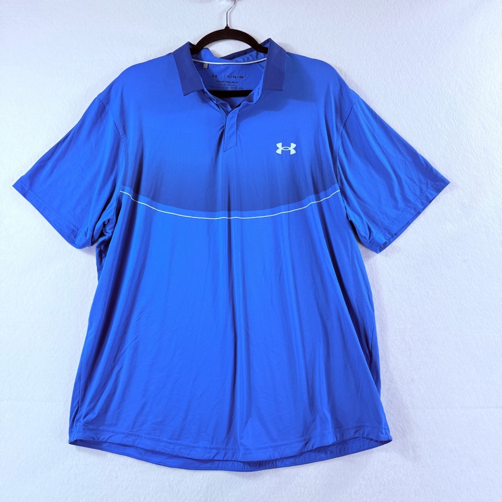 Under‎ Armour Iso-Chill Polo Mens XL Blue Short Sleeve Sporty Golf Shirt